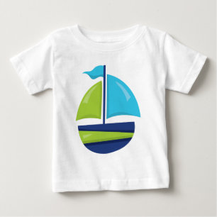Roligt Beach-segelbåt pojke t-shirt