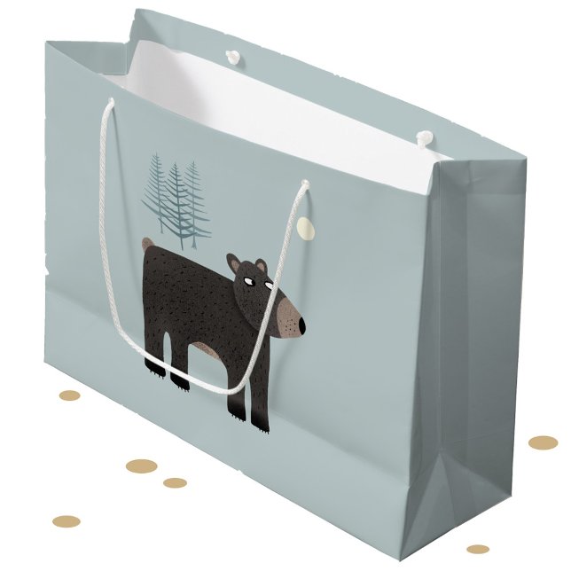 Roligt Bear Woodland (Bear, trees and moon gift bag)