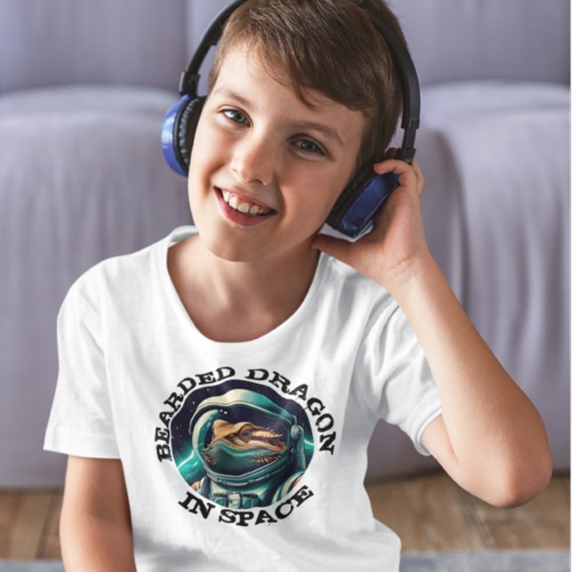 Roligt Bearded Dragon in Space T Shirt (Skapare uppladdad)