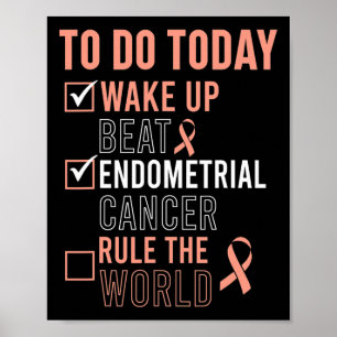 Roligt Beat Endometrial Cancer Rule of the World - Poster