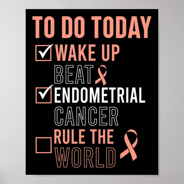Roligt Beat Endometrial Cancer Rule of the World - Poster (Framsidan)