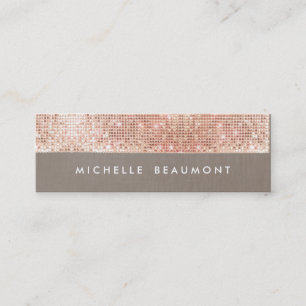 Roligt Beauty och Mode Chic Faux Copper Sequin Mini Visitkort