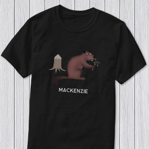 Roligt Beaver Personlig Namn T Shirt