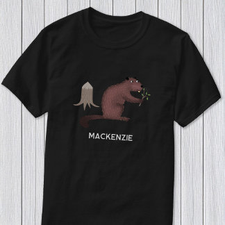 Roligt Beaver Personlig Namn T Shirt