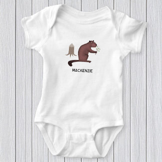 Roligt Beaver Personlig Namn T Shirt