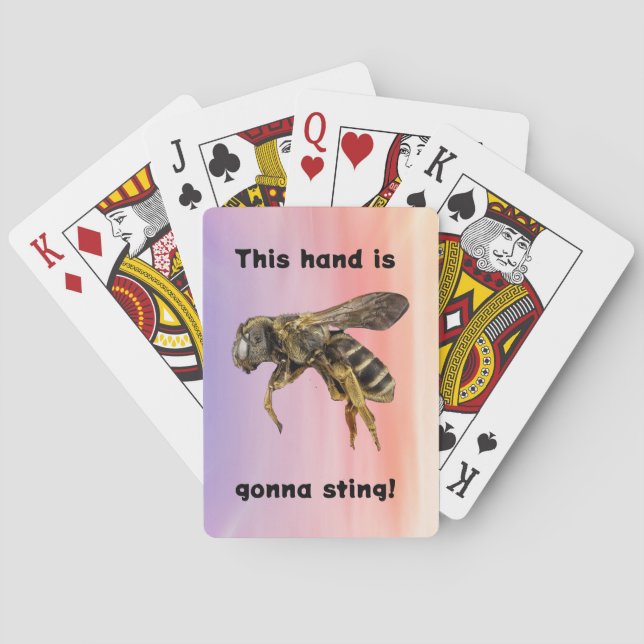 Roligt Bee Cards Hand är Gonna Sting Casinokort (Baksidan)