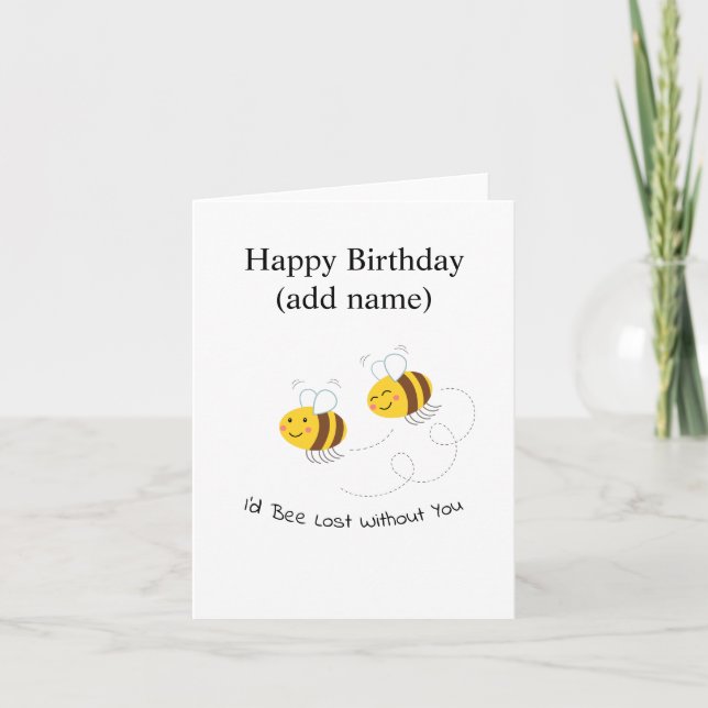 Roligt Bee Grattis på födelsedagen Card Kort (Framsida)