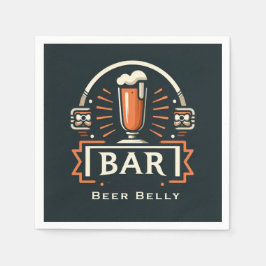 Roligt Beer Belly Pub, Beer Mugg Logotyp Pappersservett