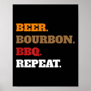 Roligt Beer Bourbon Bbq Upprepa _ Manar Kvinnor No Poster