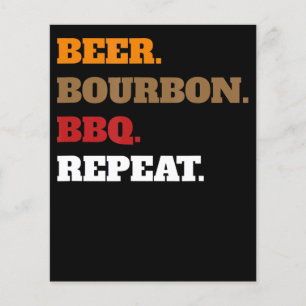 Roligt Beer Bourbon Bbq Upprepa Manar Women Novelt Flygblad