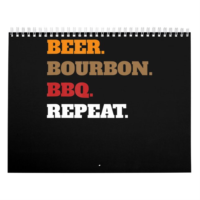 Roligt Beer Bourbon Bbq Upprepa Manar Women Novelt Kalender (Omslag)