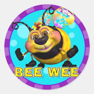 Roligt BeeWee-stämplar Runt Klistermärke