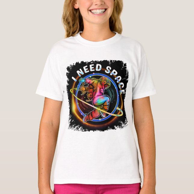 ROligT BEHÖVER JAG RYMD ASTRONAUT GALAX T Shirt (Framsida)