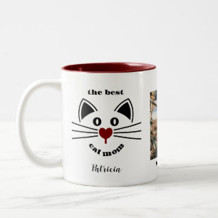Roligt Best Cat Mamma Photo Namn Två-Tonad Mugg