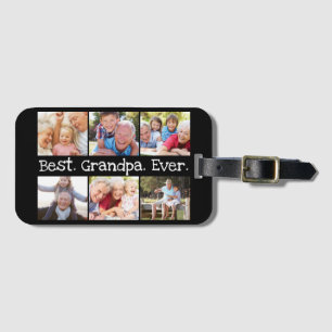 Roligt Best Grandpa, 6 fotokollage Bagagebricka