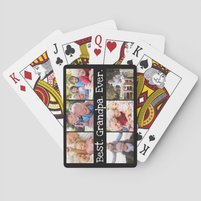 Roligt Best Grandpa, 6 fotokollage  Casinokort (Baksidan)