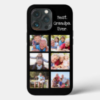 Roligt Best Grandpa nånsin 6 Photo Collage Black W