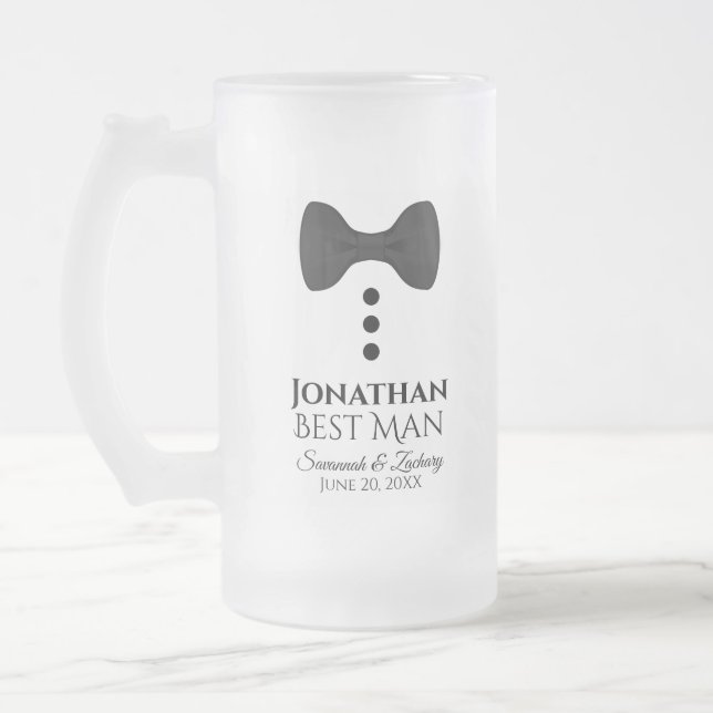 Roligt Best Man Black Tie Tuxedo Frosted Beer Mugg (Vänster)