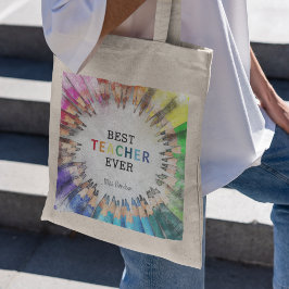 Roligt Best Teacher Aldrig Lärare Uppskattningsgåv Tygkasse