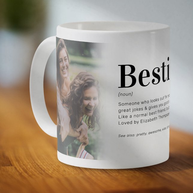 Roligt Bestie Definition Best Friend Photo Kaffemugg (Our mugs are like your best friend – always there to hold your secrets.)