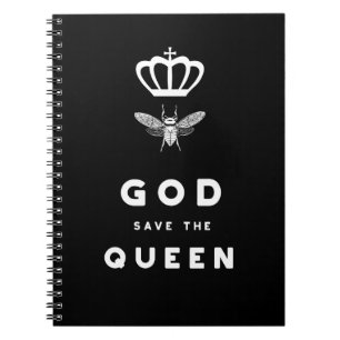 Roligt bi. God Save The Queen. Nerdy humor Anteckningsbok