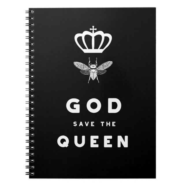 Roligt bi. God Save The Queen. Nerdy humor Anteckningsbok (Framsidan)
