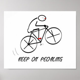 Roligt Bicyclist-design med texten "Behålla on Ped Poster