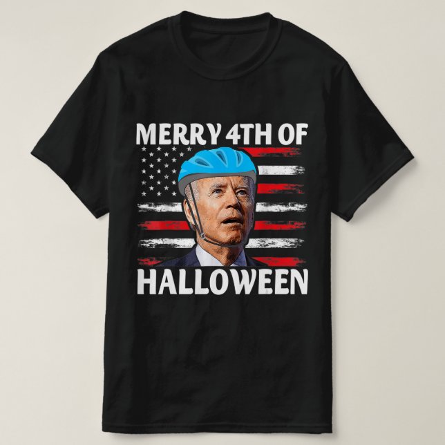 Roligt Biden Dazed Merry the juli Happy halloween  T Shirt (Design framsida)