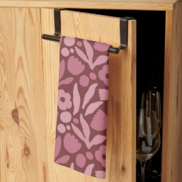 Roligt Big Flower Fold Färg Kökshandduk