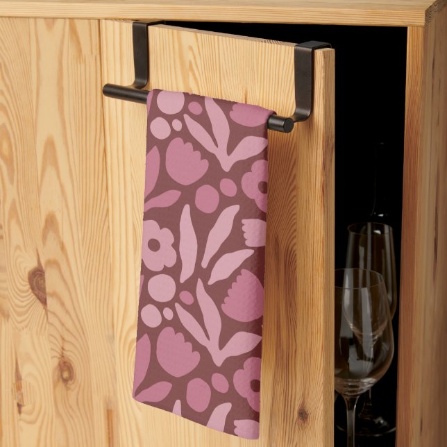 Roligt Big Flower Fold Färg Kökshandduk (Thirds Fold)