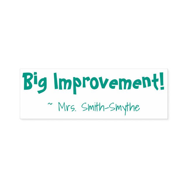 Roligt "Big Improvement!" Tutor Rubber Frimärke Självfärgande Stämpel (Design)