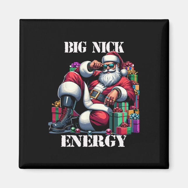 Roligt Big Nick Energy Roligt Jultomten Julafton j Magnet (Framsidan)