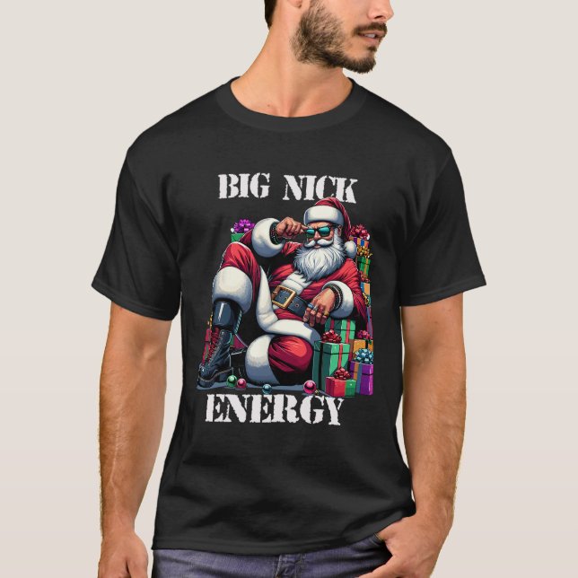 Roligt Big Nick Energy Roligt Jultomten Julafton j T Shirt (Framsida)