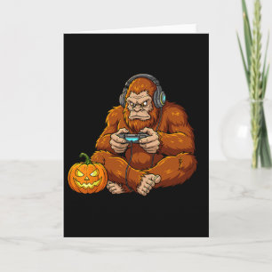 Roligt Bigfoot Halloween-kostym Gamer Video Spel Kort