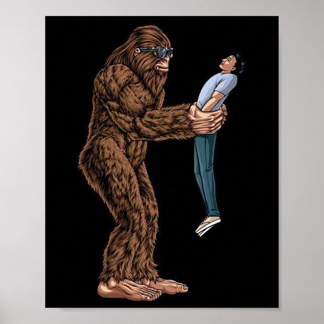 Roligt Bigfoot hittade en kille och plockade upp h Poster (Framsidan)