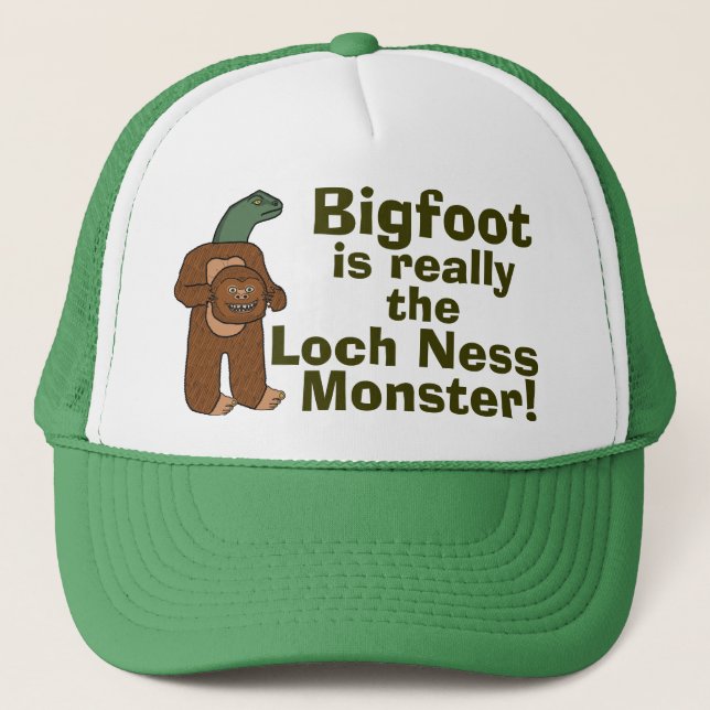 Roligt Bigfoot Loch Nessmonster Keps (Framsida)