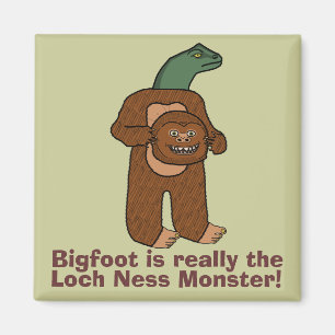Roligt Bigfoot Loch Nessmonster Magnet
