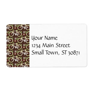 Roligt Bike Route Fixie Bike Cyclist Mönster Fraktsedel