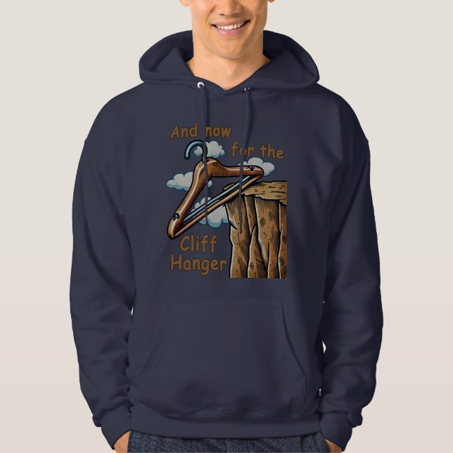 Roligt Bild av Cliff Hanger med Ordlek uppspelning Hoodie (Framsida)