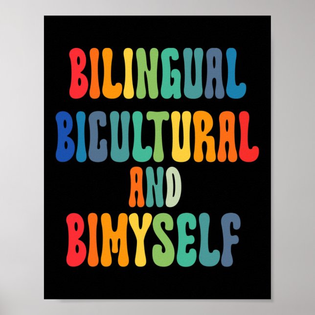 Roligt Bilingual Bicultural and Bimyself ASL Döv A Poster (Framsidan)