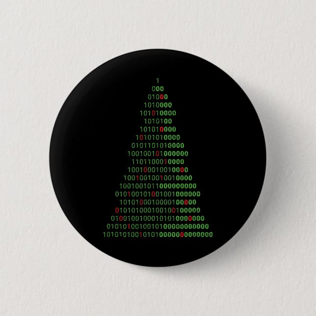 Roligt Binary Julgran datorprogram och Knapp (Framsida)