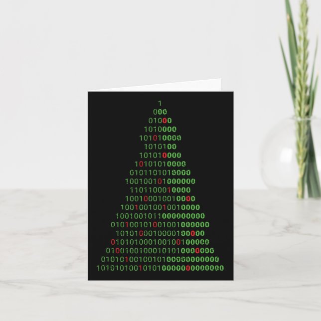 Roligt Binary Julgran datorprogram och Kort (Framsida)