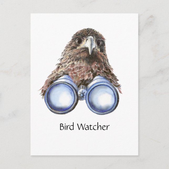 Roligt Bird Watching Quote Pun Hawk Binoculars Vykort (Framsida)