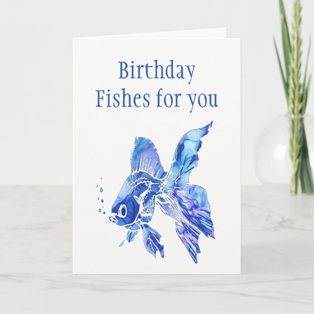 Roligt Birthday Fishand Önskemål åt dig Kort (Framsida)