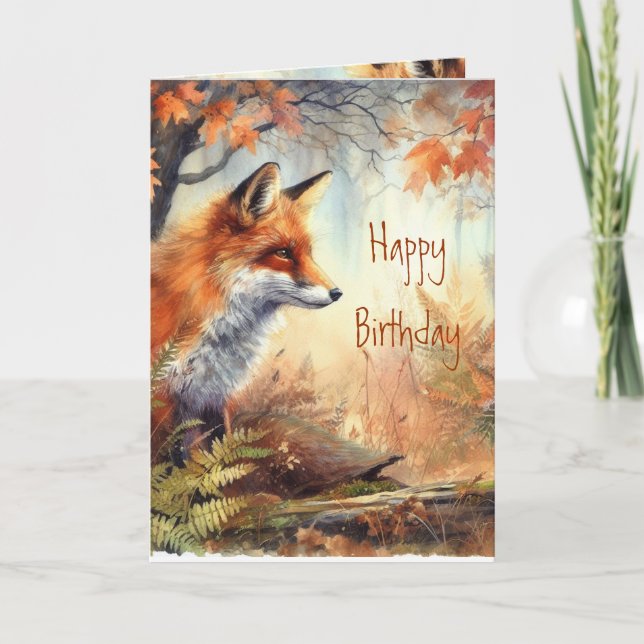 Roligt Birthday for Foxy Dam Animal Wildlife Natur Kort (Framsida)