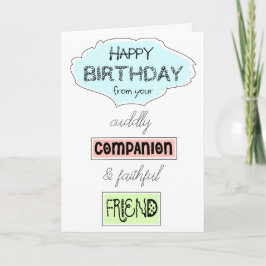 Roligt Birthday Greetings från Hund Cat till vem s Kort