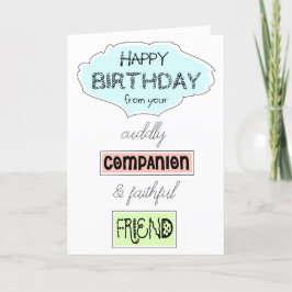 Roligt Birthday Greetings från Hund Cat till vem s Kort