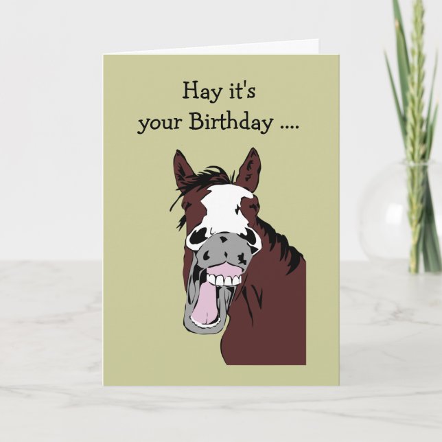 Roligt Birthday Long in Tooth Horse Humor Kort (Framsida)