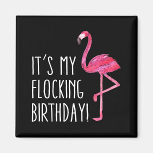 Roligt Birthday Manar Women Rosa Watercolor Flamin Magnet