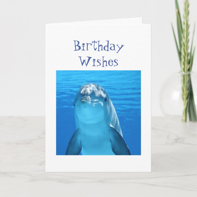 Roligt Birthday Önskemål Porpoise eller Dolphin Kort (Framsida)